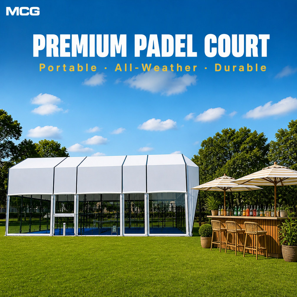 MCG Covered Padel Court | PVDF Canopy Roof | No Foundation Needed | CE FIP Certified | Factory Direct OEM Turnkey