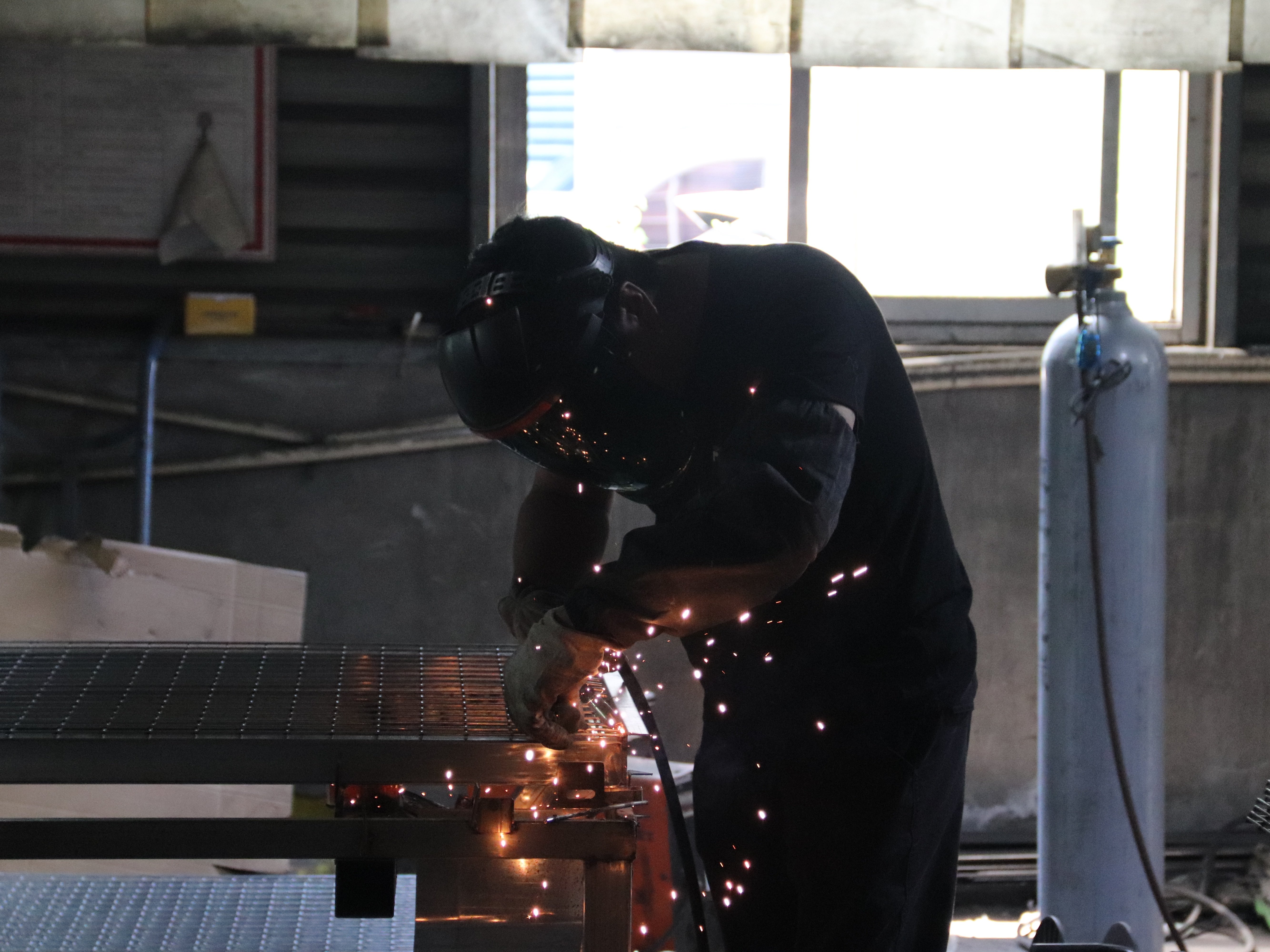 Manual welding - welding helmet and gas shielded welding