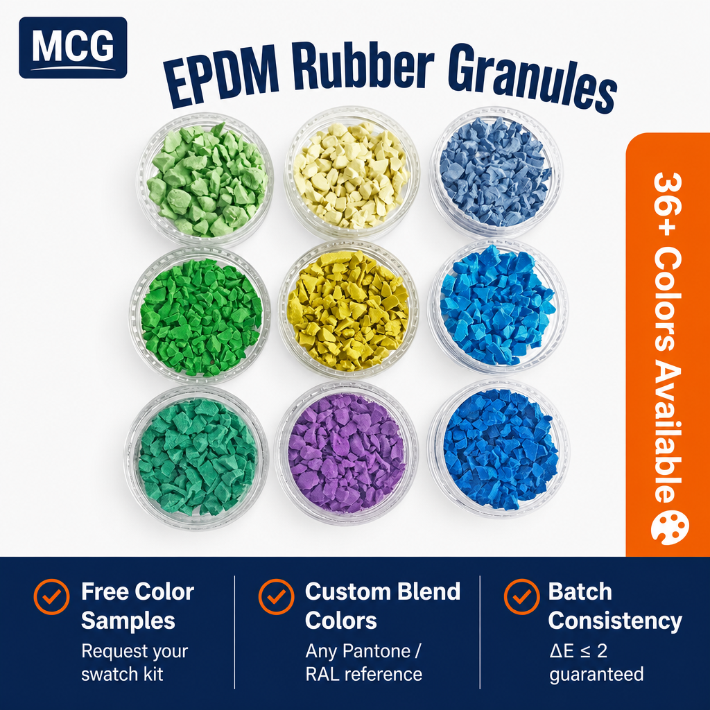 MCG 1-4mm Black EPDM Rubber Crumb Granules | Outdoor Playground Rubber Flooring Raw Material | ISO CE