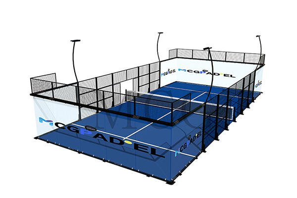 Construction of a suspended plate tennis court