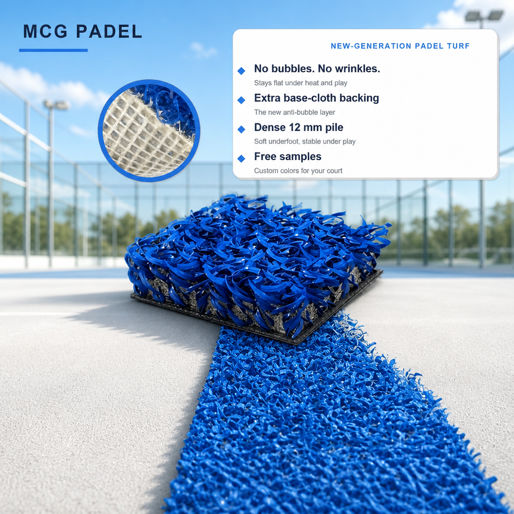 Anti-Bubble Padel Court Turf 12mm | Extra Woven Base Cloth | No Bubbles, No Wrinkles | MCG PADEL