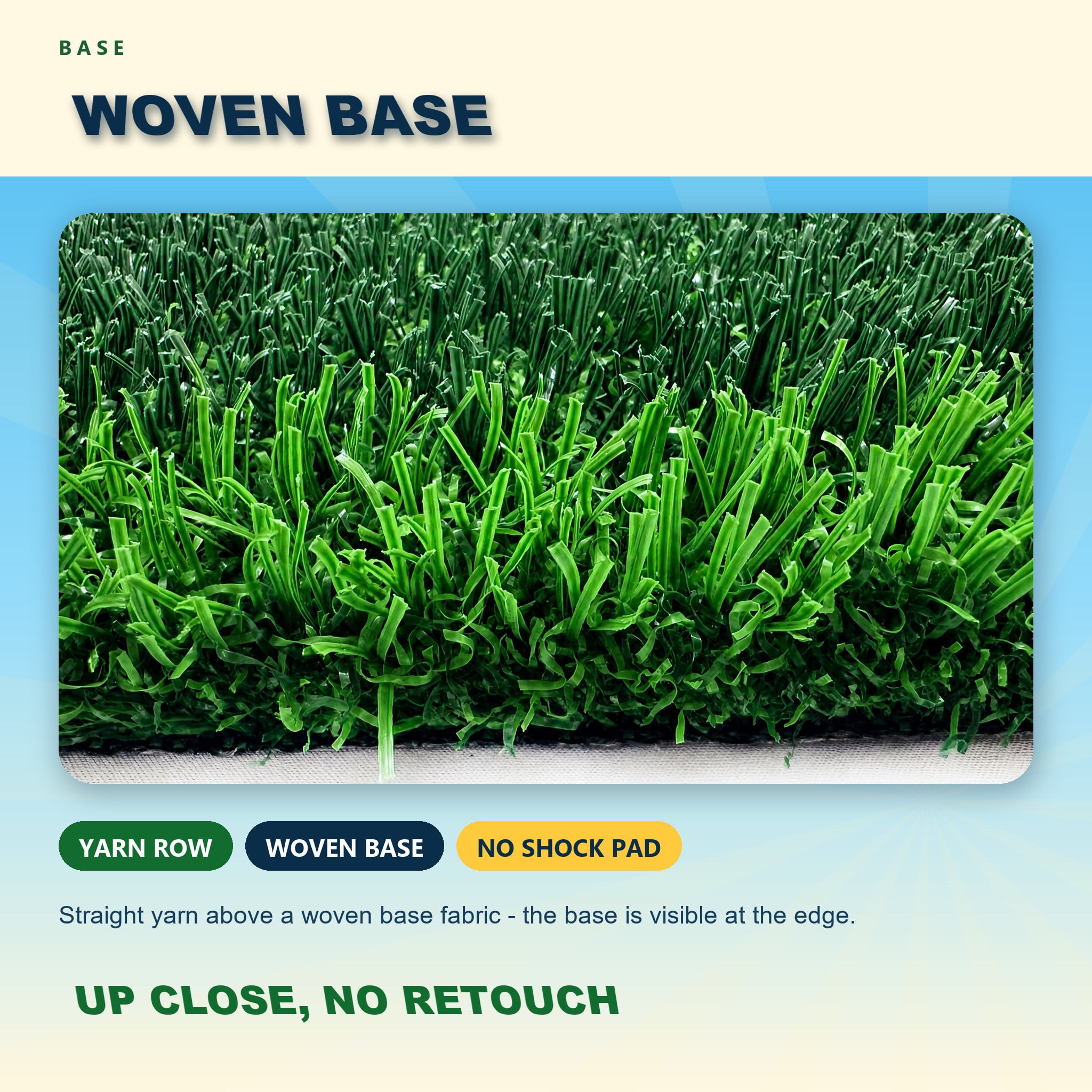 MCG Non-Infill Football Turf - No Sand, No Rubber, No Shock Pad, Playable the Day It Is Laid, 96,000+ Stitches 18,000+ Dtex, Recyclable