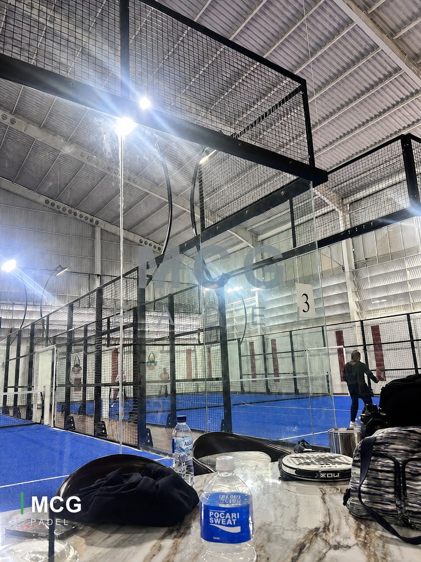 Indoor padel club with MCG padel courts in use