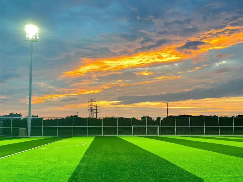 What are the service lives of football fields with different configurations
