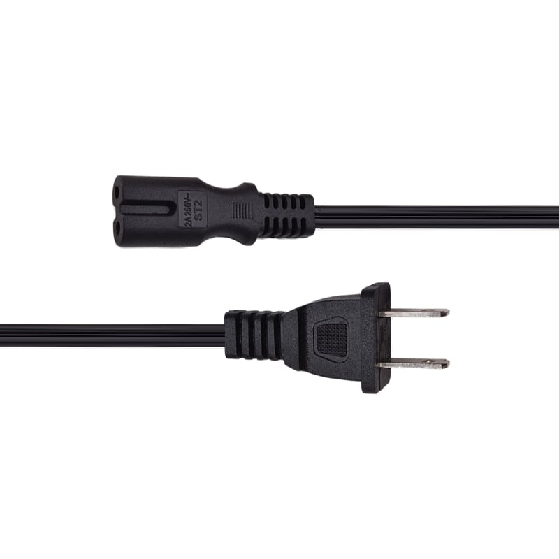 Steker UL Amerika 10 A 250 V AS 2 Pin dengan Kabel Daya IEC C7 untuk PS4 dan TV