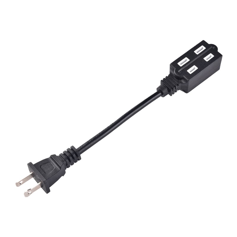 สายต่อไฟฟ้ามาตรฐาน UL ของสหรัฐอเมริกา รุ่น SJT ขนาด 18 AWG และ 16 AWG พร้อมหัวต่อแบบ 2 ขา (ปลั๊ก–ซ็อกเก็ต)