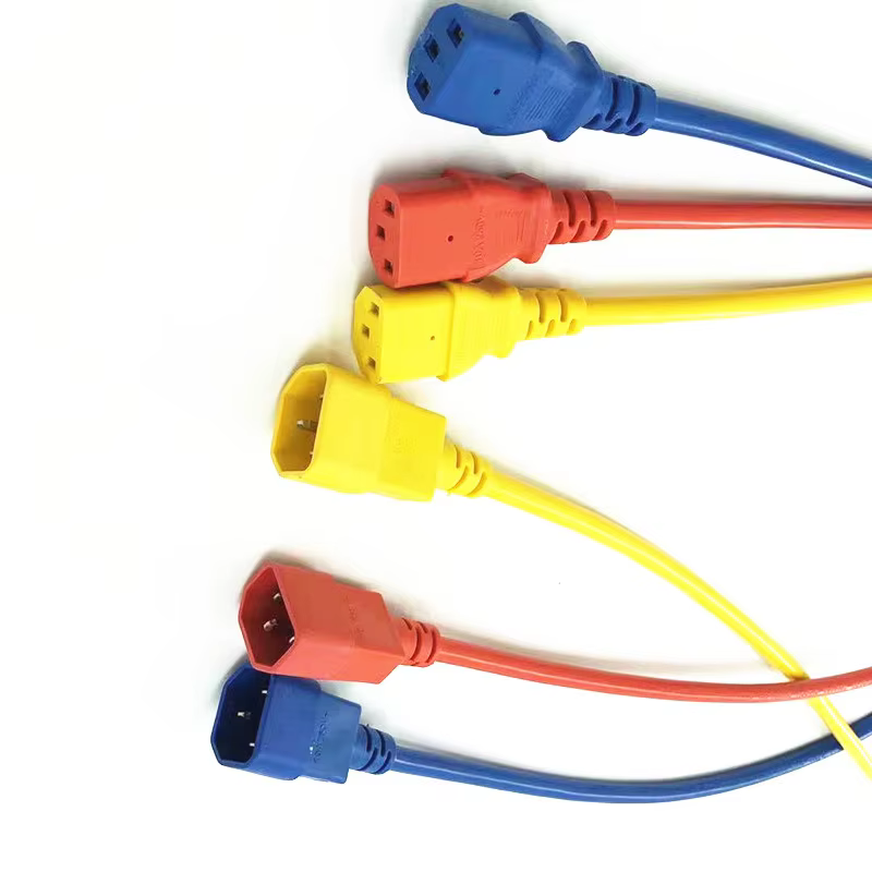 4ft 5ft 6ft PDU 10A 125V IEC 320 C14 to C13 Power Cords Plug Mains Power Cable Leads White Color(or Customized) details