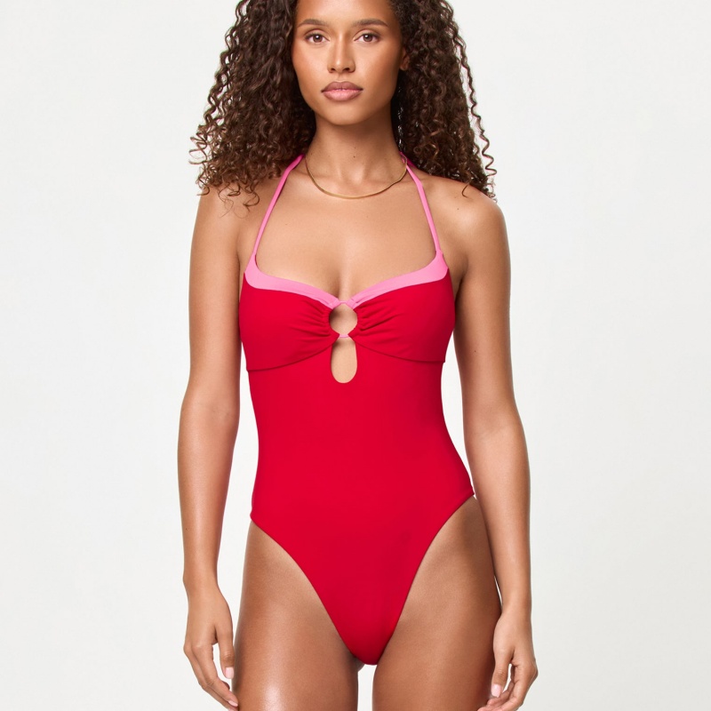 Ring Detail Halter One-Piece Swimsuit