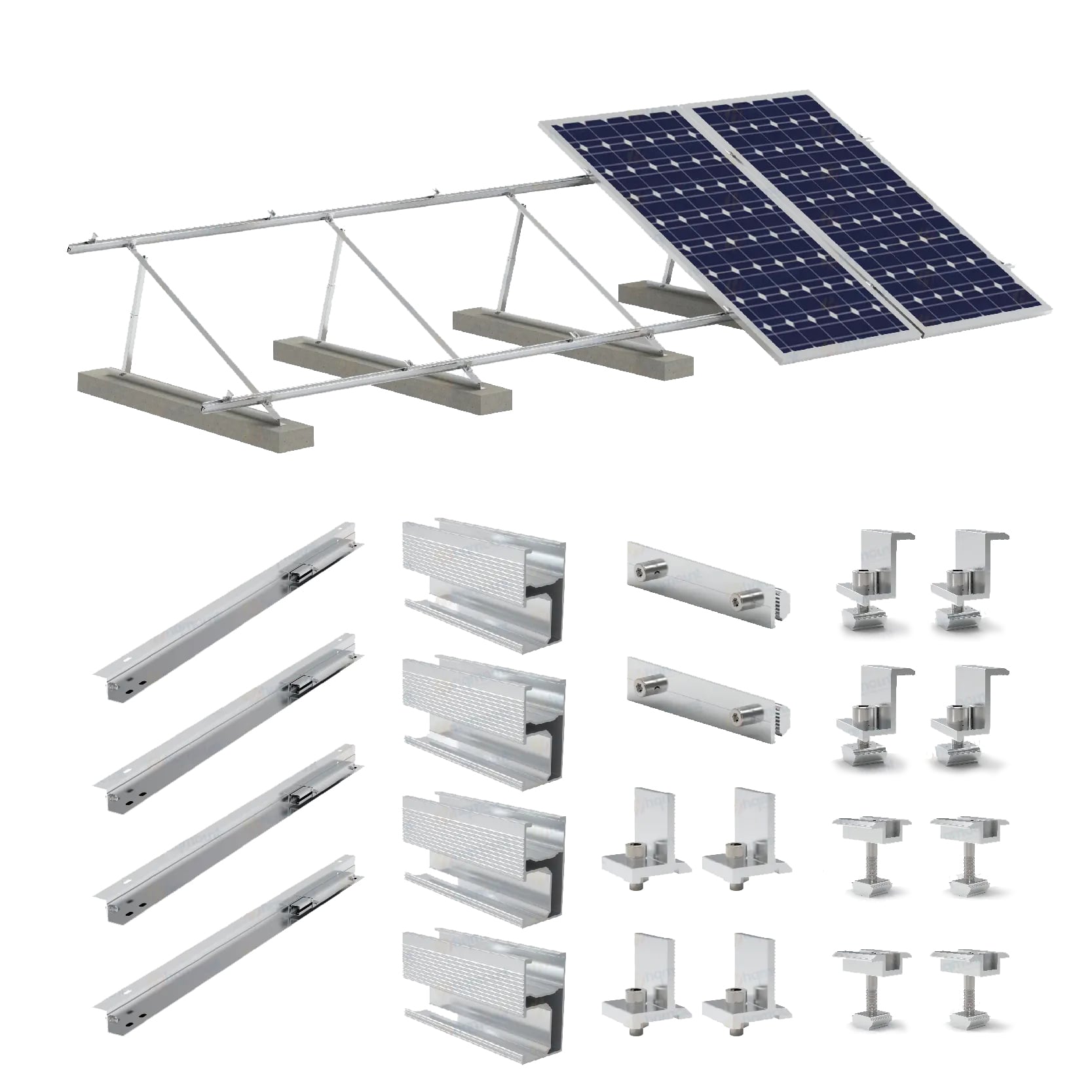 Customizable Photovoltaic Solar Rail Steel Aluminum Alloy Ground Mount with Hot Dip Galvanized Anti Corrosion Supports Drawing Based Solutions
