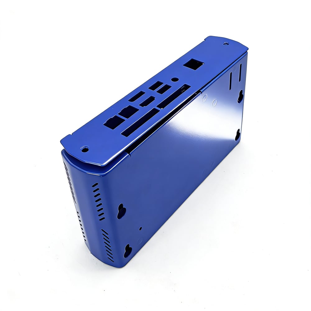 Blue Powder Coated Aluminum Stainless Steel Electronic Enclosure Stamping Bending Welding
