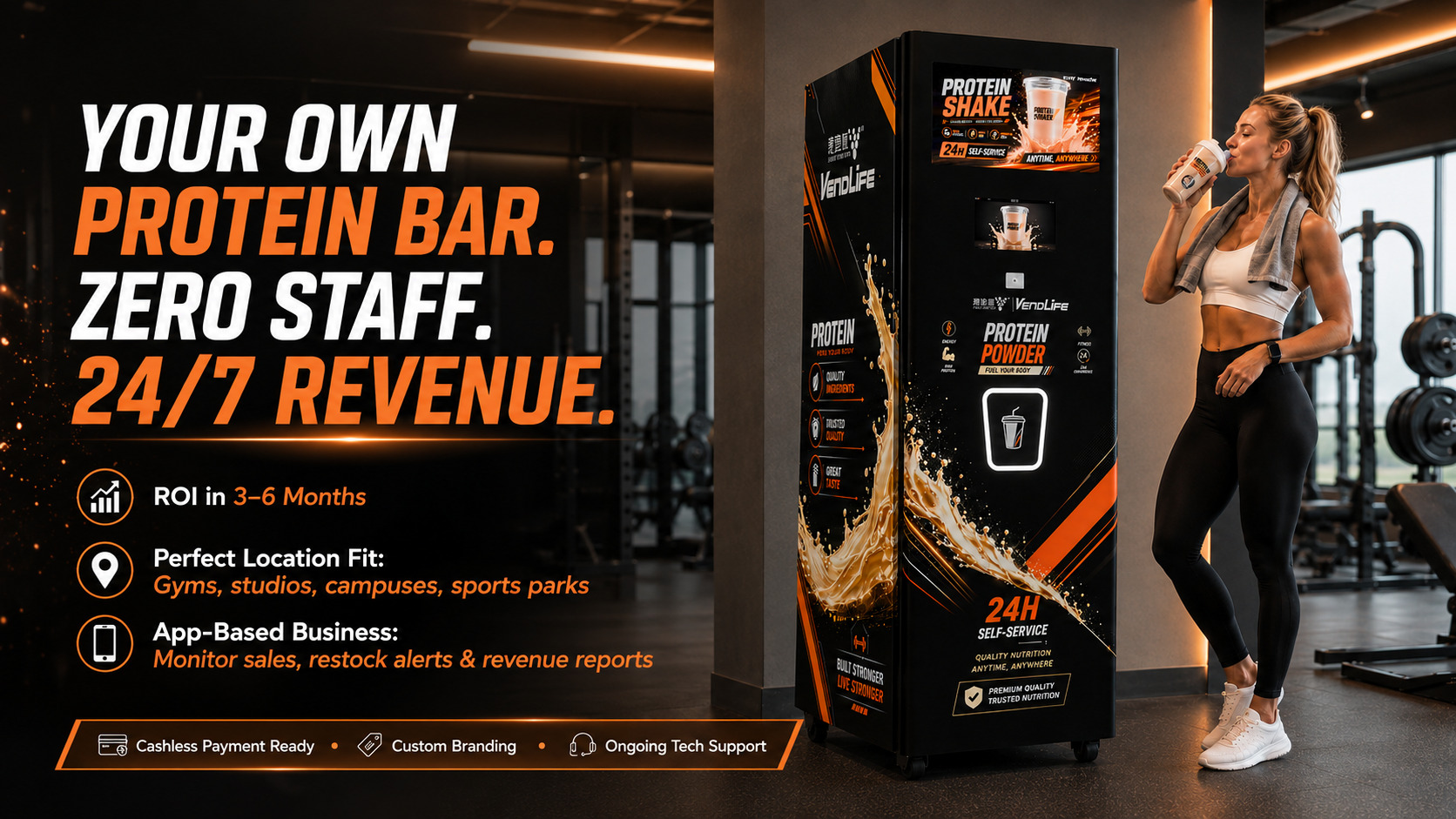 How Gym Owners Can Build a 24/7 Protein Bar with the HYJ-XN029 Protein Shake Vending Machine