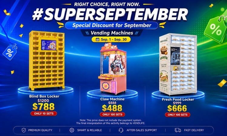 VENDLIFE septiembre de 2026: Venta de máquinas expendedoras con 3 ofertas especiales de fábrica