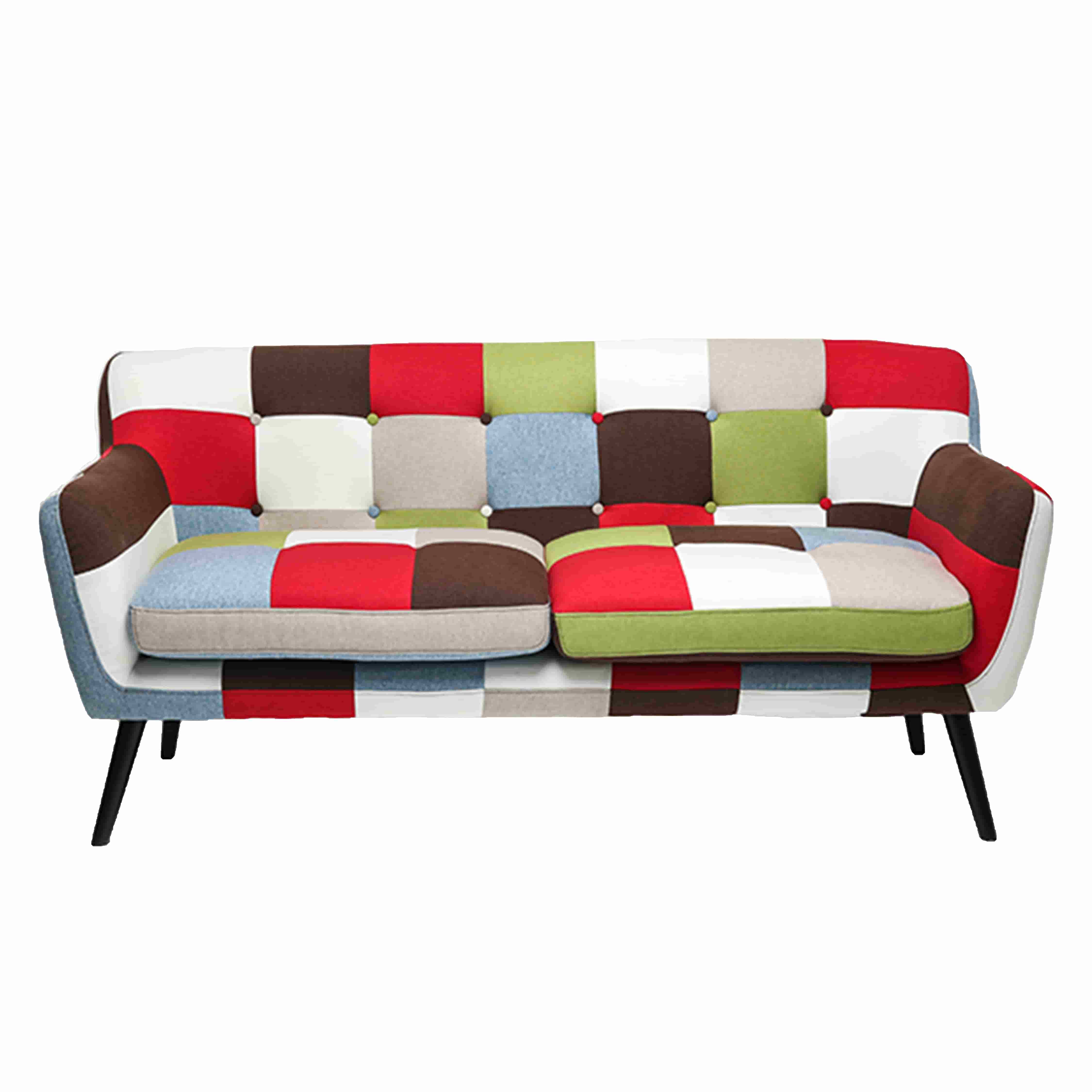 Living Room Contemporary Three Seat Sofa Patchwork Lounge Fabric 3 Seater Sofa Chair