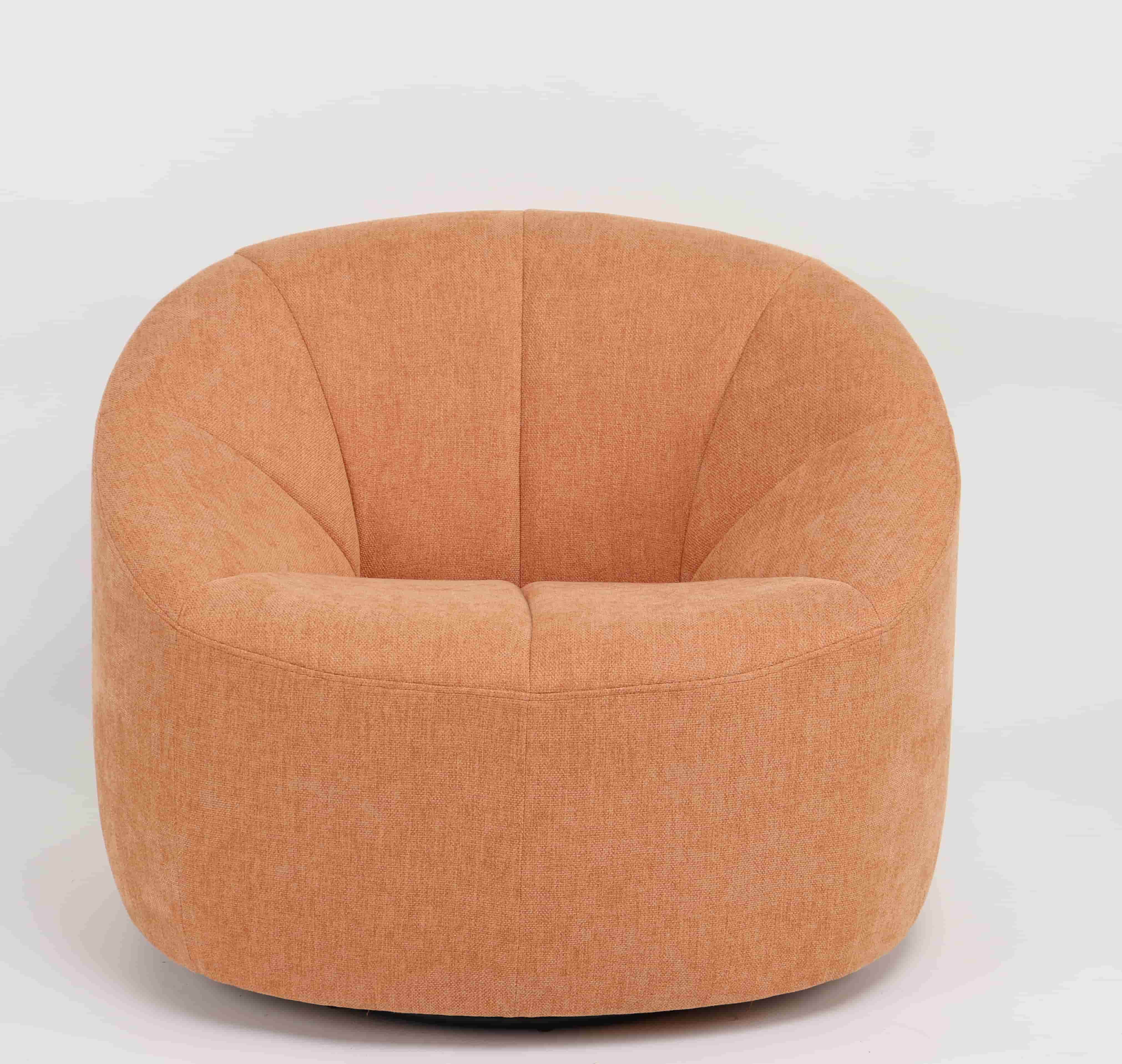 Modern Cushioned Metal Base 360 Swivel Chair Tufted Club Armchair Accent for Living Room