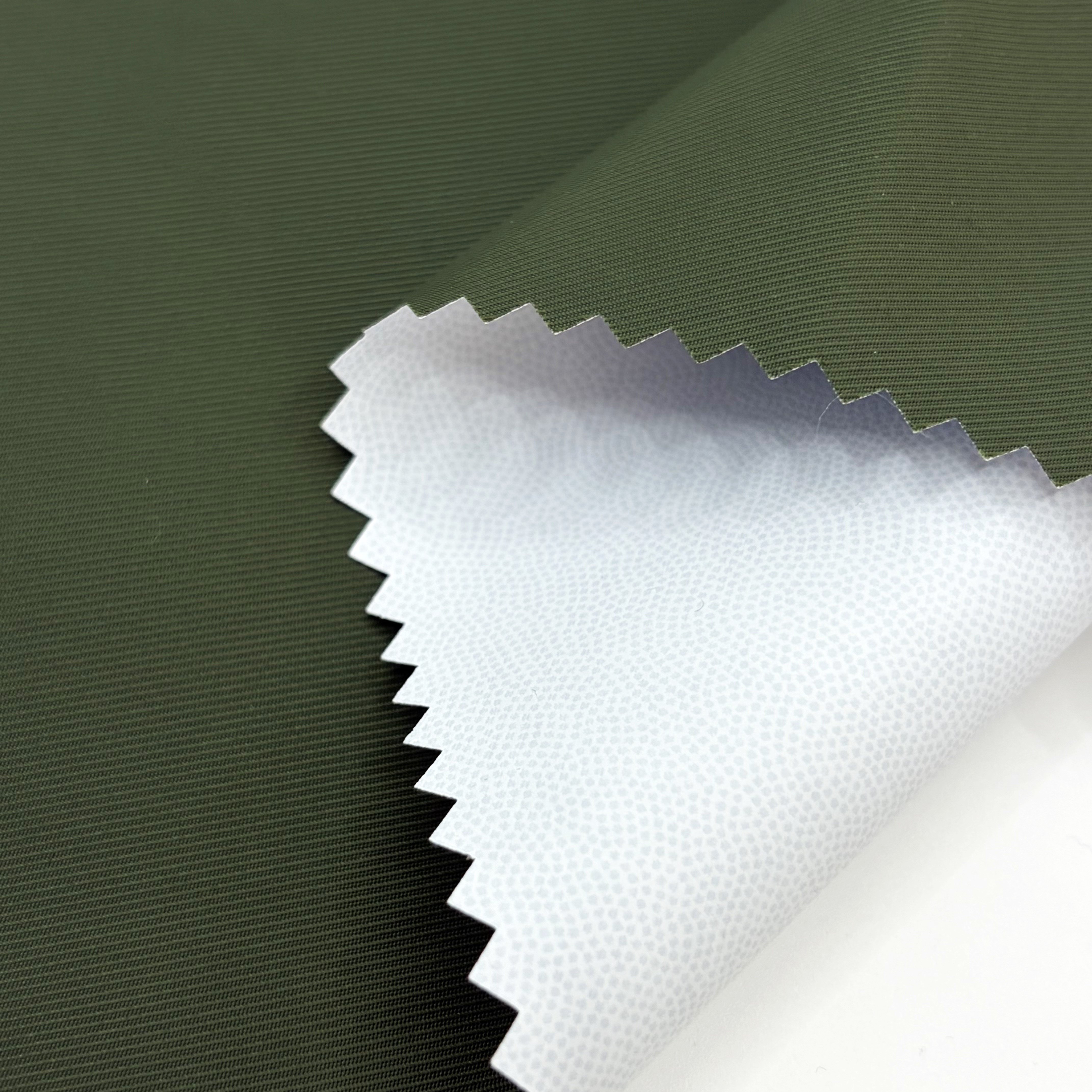 70D Nylon Laminated With White PU Film Fabric