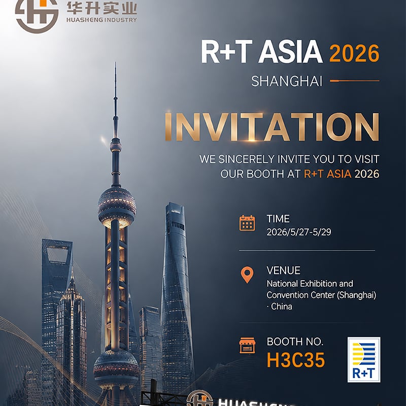 Huasheng Window Fashion will participate in the 2026 R+T Asia Asian Doors, Windows and Sunshade Exhibition and cordially invites you to visit booth H3C35