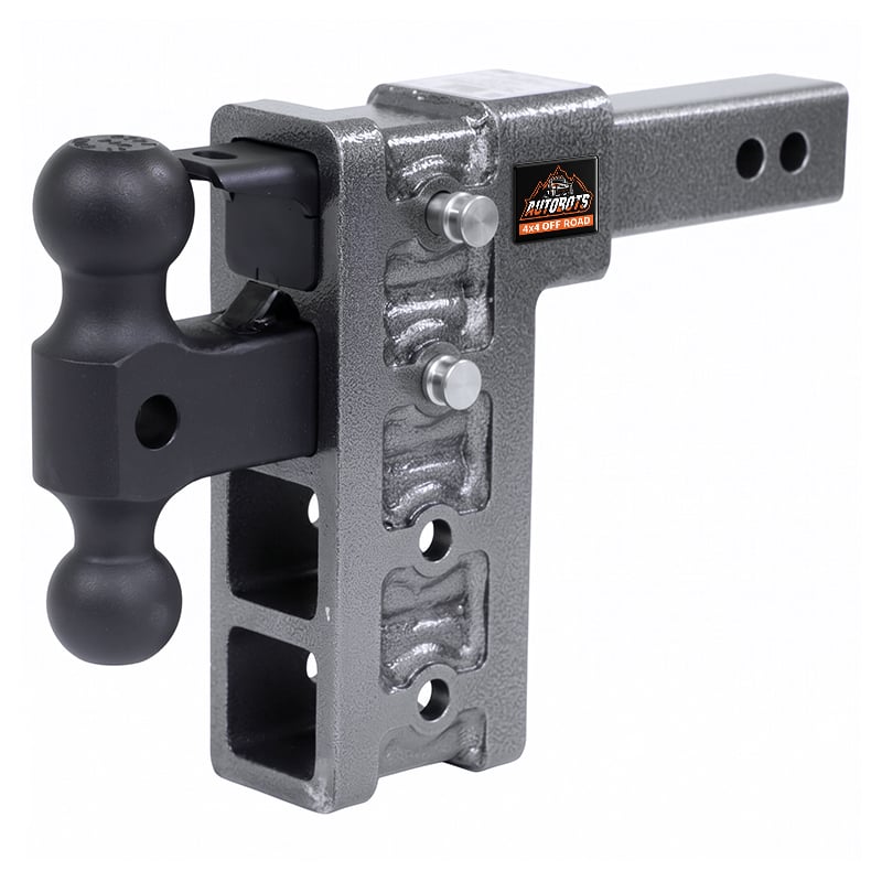 Adjustable Drop Hitch 7.5 Inch Drop Rise Dual Ball Pintle Lock for Truck