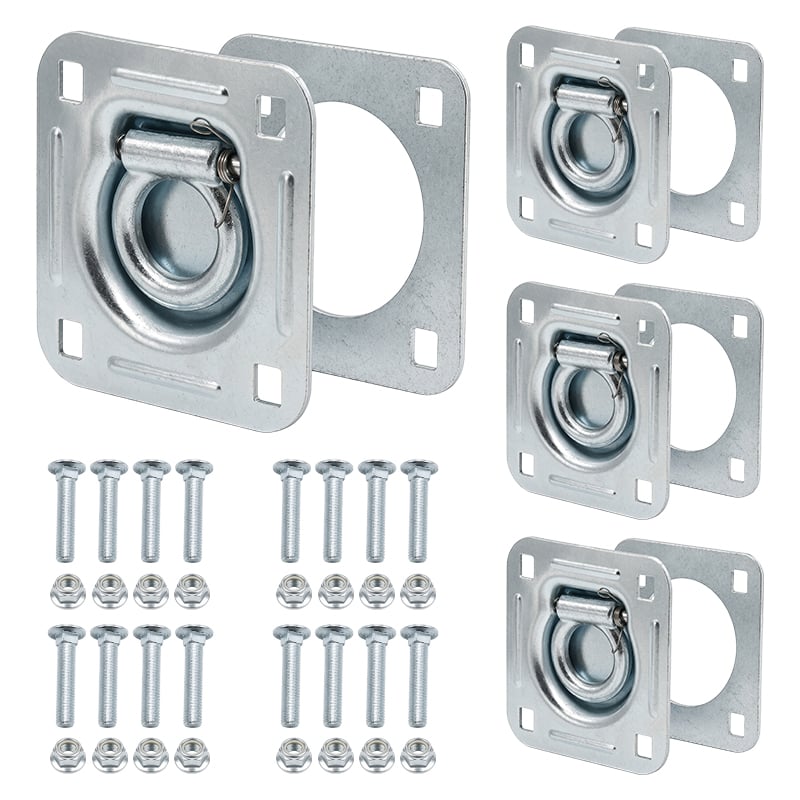 Recessed D Ring Tie Down Anchors 4 Pack 6000 lbs for Trailer Truck Bed