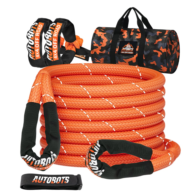 Heavy Duty Kinetic Recovery Rope Kit 1 Inch 30 Ft 48000 lbs Truck SUV