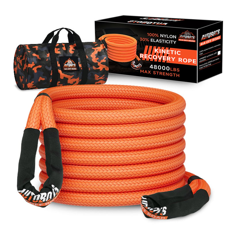 Heavy Duty Nylon 1"x30' Off-Road Kinetic Recovery Rope for 4x4 Offroad Recovery