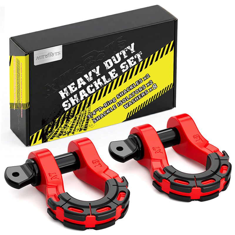 8T Forged Steel 3/4" Tow Shackle Heavy Duty D Bow Shackle for Offroad Towing Recovery