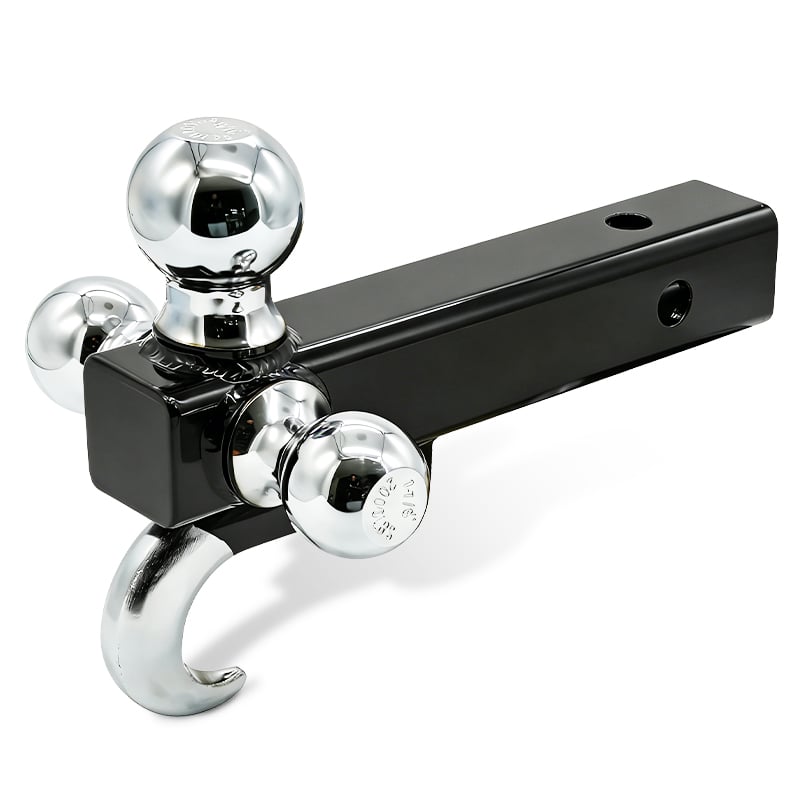 3 Ball Hitch With Hook 1-7/8 2 2-5/16 Inch 2 Inch Receiver 10000 Lbs Towing