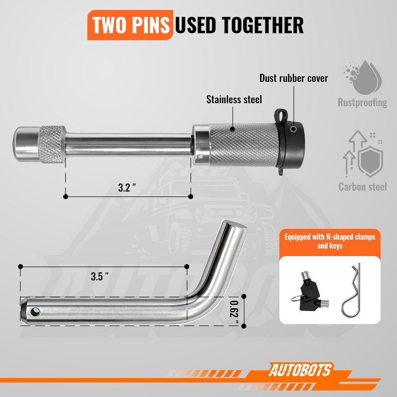 2 adjustable trailer hitch aluminum 8 rise drop 12500lbs ball for truck rv-6