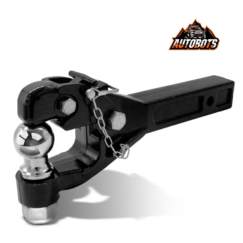 2" Ball Forged Carbon Steel Pintle Hook Hitch Receiver Off-Road Trailer Recovery