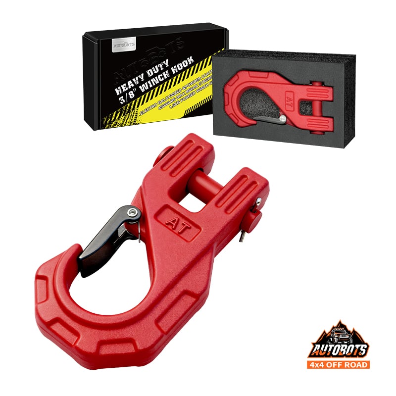 Forged Steel Winch Hook With Safety Latch Heavy Duty 20Ton 4x4 Offroad Recovery