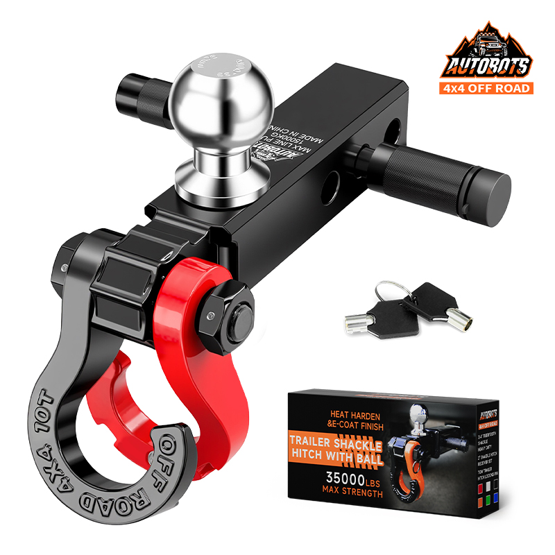 2in Shackle Hitch Receiver 3/4 D Ring 45000Lbs Forged Steel Offroad Recovery 