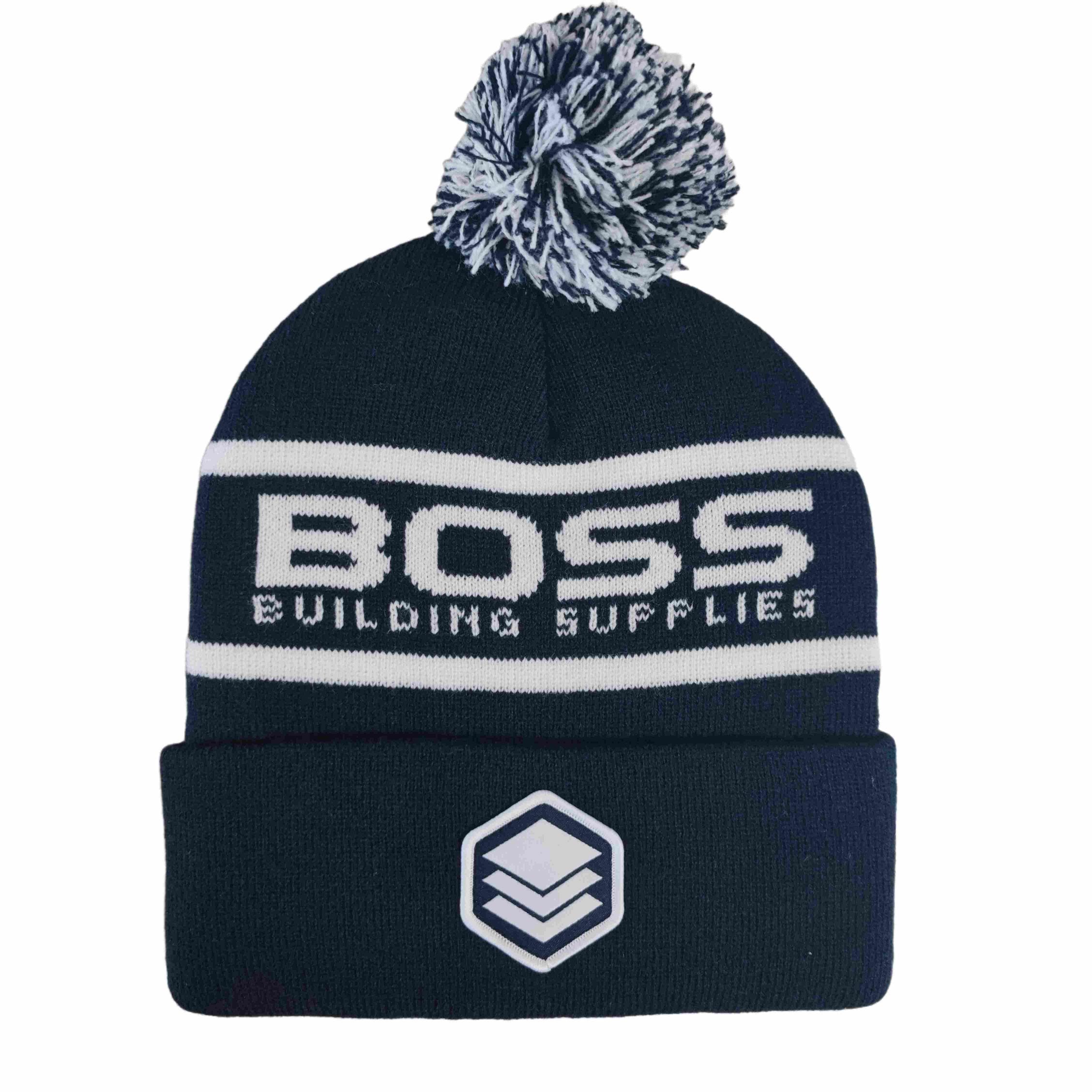 Factory Permium - Custom 100% Acrylic Wool Pom - Pom Jacquard Beanies for Winter warm - Cuff – Woven Patch
