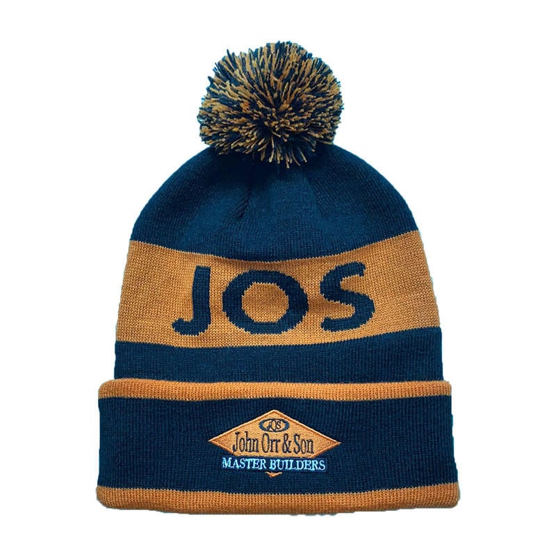 Factory Whoesale - Customize 100% Acrylic Wool Pom - Pom Jacquard Beanies for Winter warm - Cuff – woven patch embroidery border