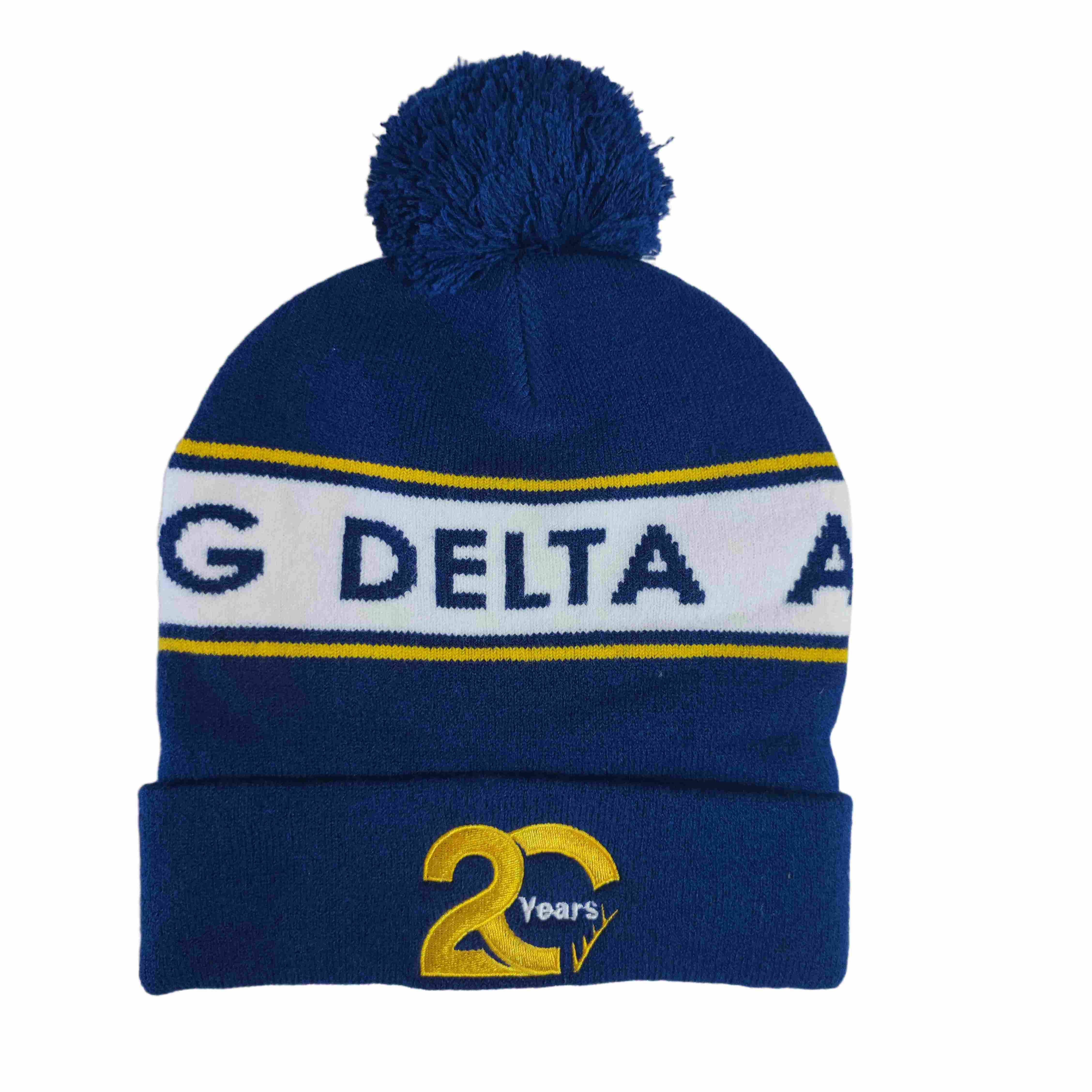 Factory Whoesale - Custom 100% Acrylic Wool Pom - Pom Jacquard Beanies for Winter warm - Cuff - Embroidery Anniversary