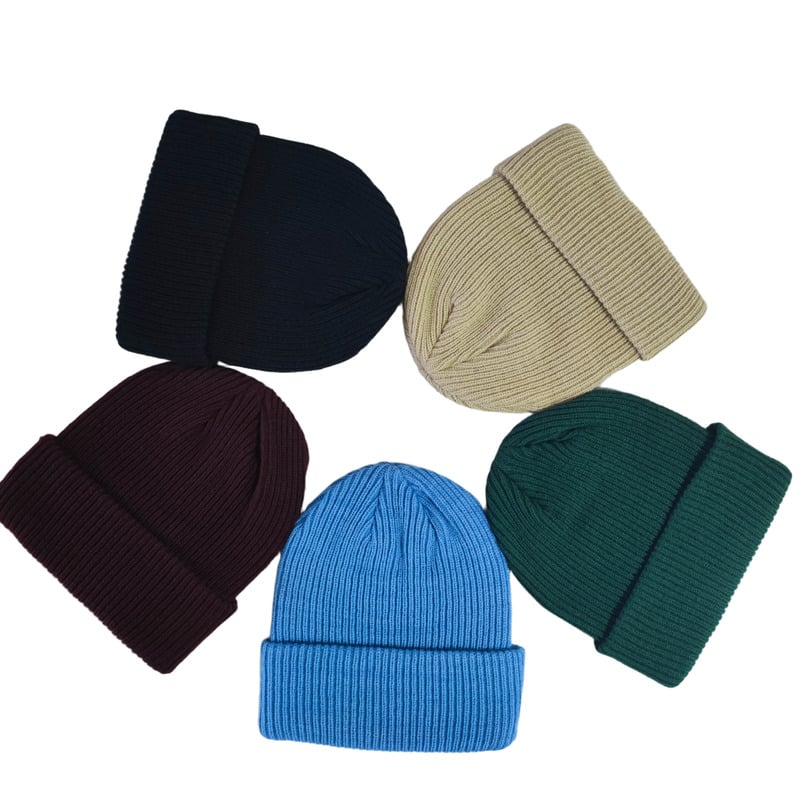 Factory Wholesale - Custom 100% Acrylic Wool cuff Beanies for Winter warm - Cuff - Embroidery ribbed knitting