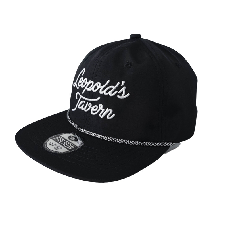 Factory Customize 5 panels flat brim soft dad hat rope design embroidery & Plastic Snapback OSFM