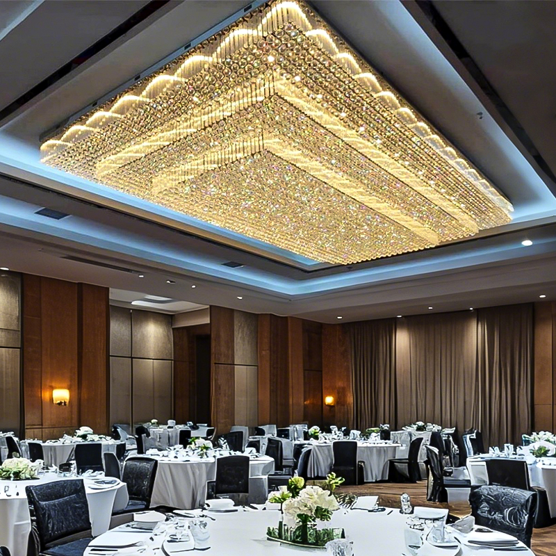 Luxury Crystal LED Chandelier – Custom Ceiling Light Fixture for Villa, Hotel Lobby & Banquet Hall supplier