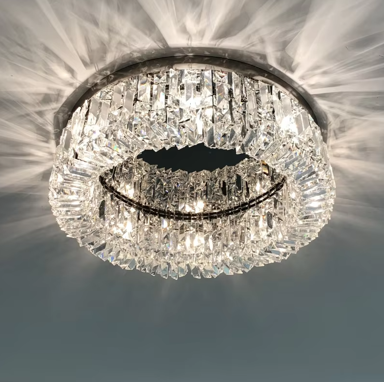 Modern round crystal ceiling lamps for bedroom ETL60449 supplier