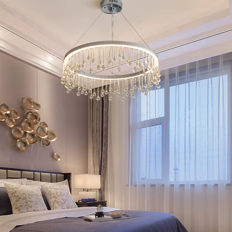 Modern ceiling chandelier crystal pendant lighting for living room decor ETL86090 manufacture