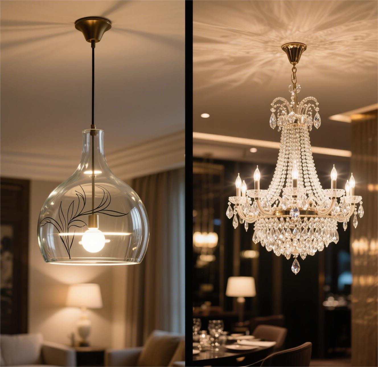 Wat ass de Differenz zwischen Glas-Lustre an Kristall-Lustre?