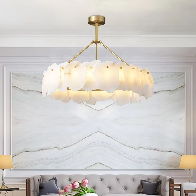 High Quality home decoration lamps marble luxury chandelier light fixture ETL891342 factory