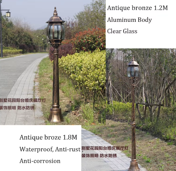 E27 Outdoor Waterproof Floor Light Retro Courtyard Garden Street Light details