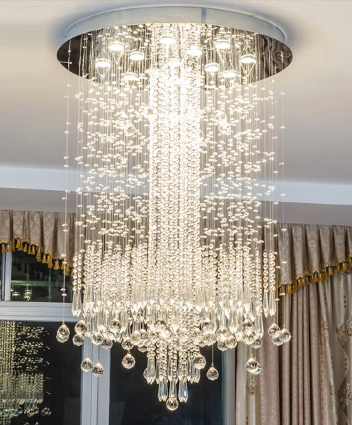 Modern Chandelier lighting low ceiling beads chain luxury lighting k9 crystal chandelier for hotel ETL82103 supplier