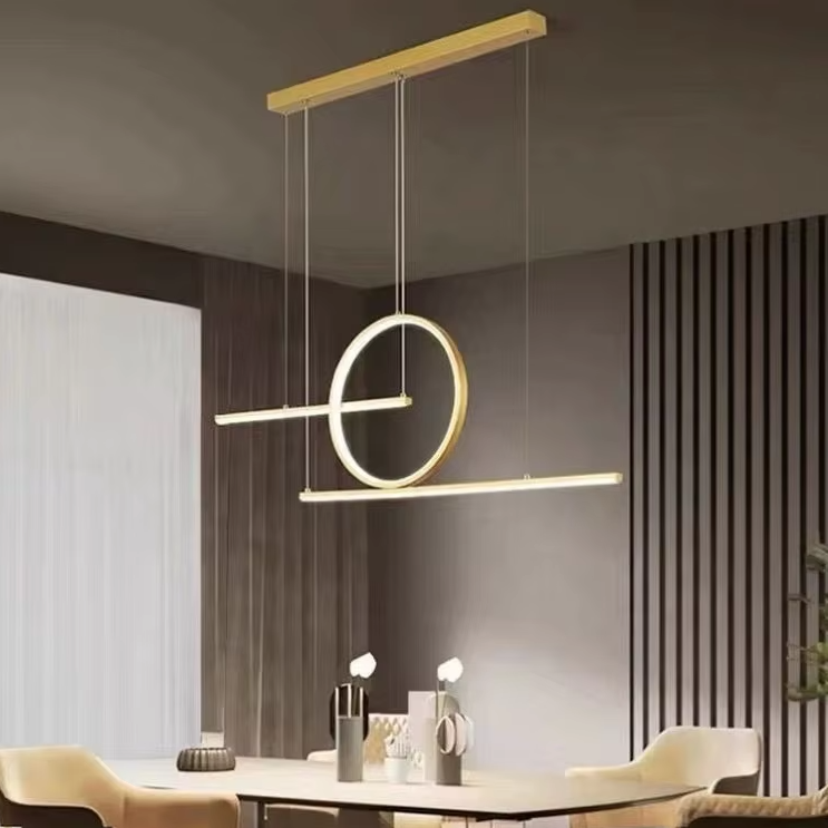 Modern linear pendant light aluminum hanging light LED dining room light ETL89214 details