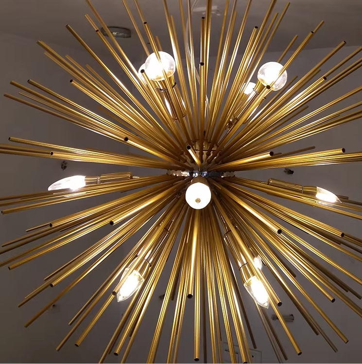 Globe Gold Pendant Lamp Aluminium Round Gold Chandelier Pendant Light For Home Hotel Living Room supplier