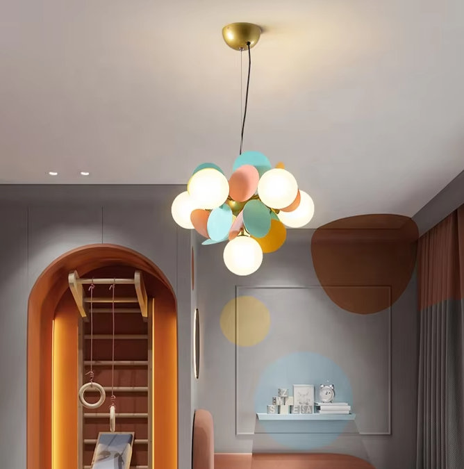 Nordic modern pendant light color big chandelier lighting glass ball pendant light ETL891117 supplier