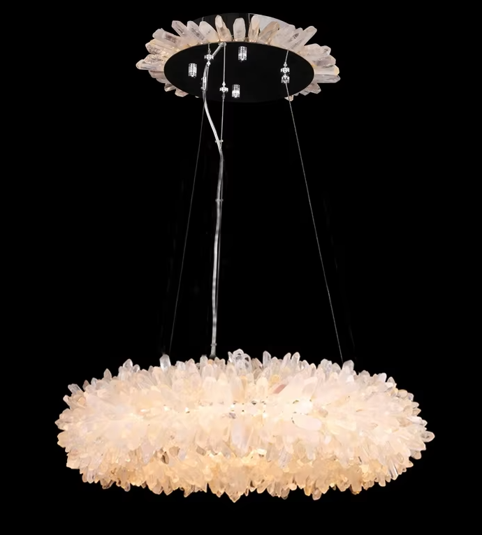 Modern ring chandelier crystal chandeliers luxury natural crystal chandelier for housing ETL98001 factory