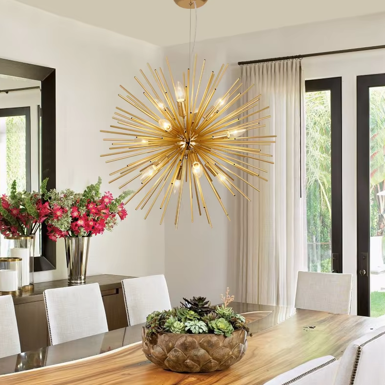 Globe Gold Pendant Lamp Aluminium Round Gold Chandelier Pendant Light For Home Hotel Living Room details