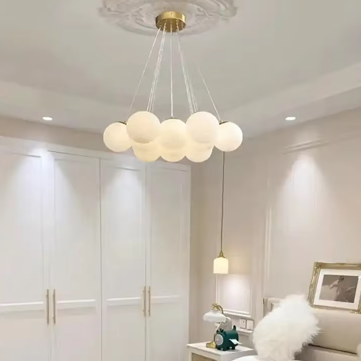 Living Room Glass Chandelier Hanging Lamp Living Room Villa Decoration Bubbles Cloud Pendant Lights supplier