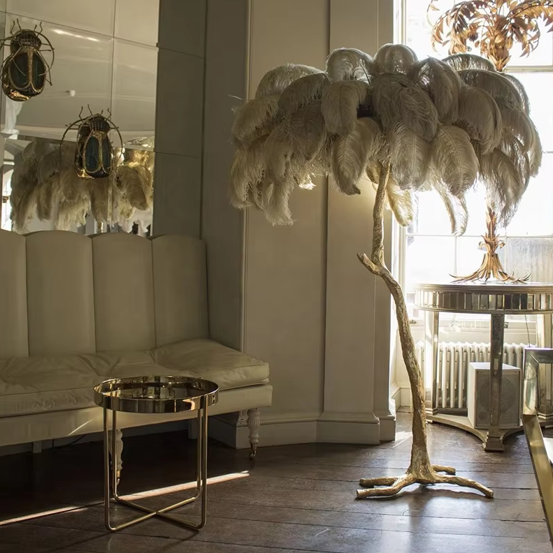 Ostrich feather floor lamp christmas lamp decoration stand lamp floor for home ETL52508 supplier