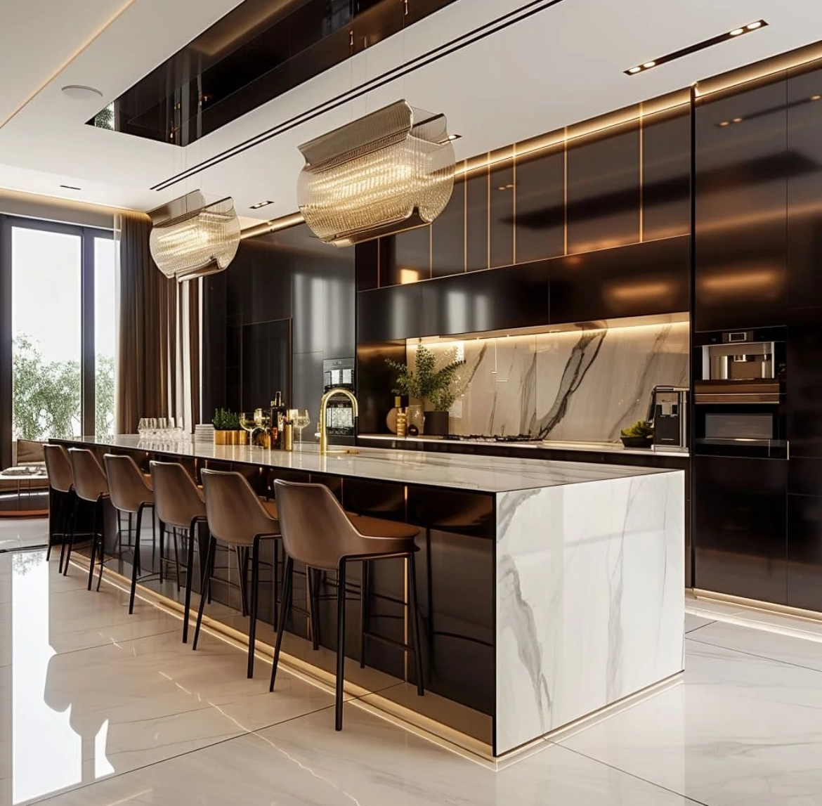 Factory-Customized High Gloss Modern Kitchen Cabinet Sets with One-Stop Design Service details